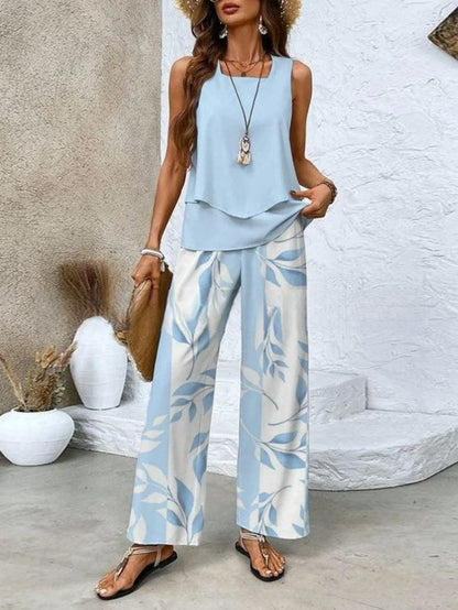 Sleeveless Double Vest Pants Suit