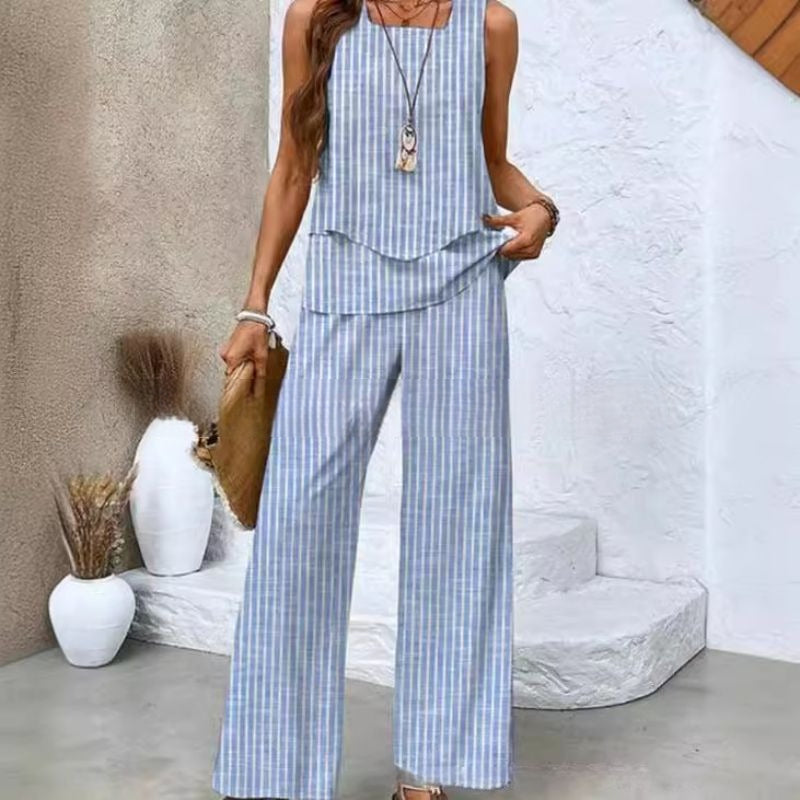 Sleeveless Double Vest Pants Suit