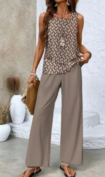 Sleeveless Double Vest Pants Suit